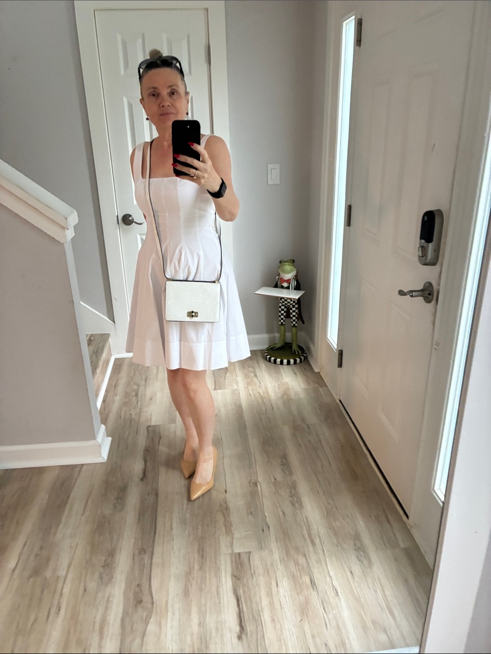 DVF white croc embossed leather bag